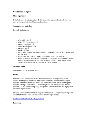 Conduction of liquids