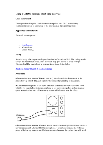Using a CRO to measure short time intervals