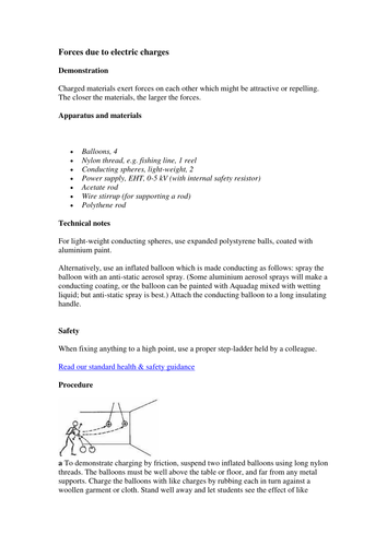 Forces due to electric charges