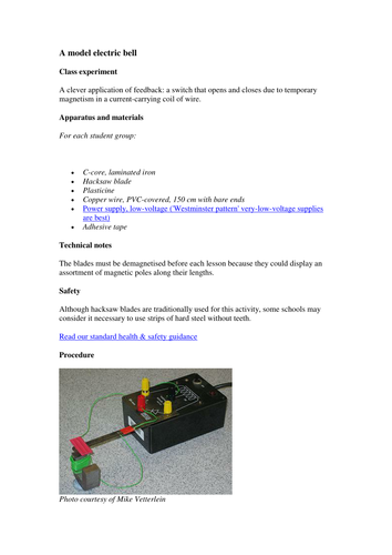 A model electric bell