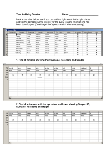 Using Queries in MS Access