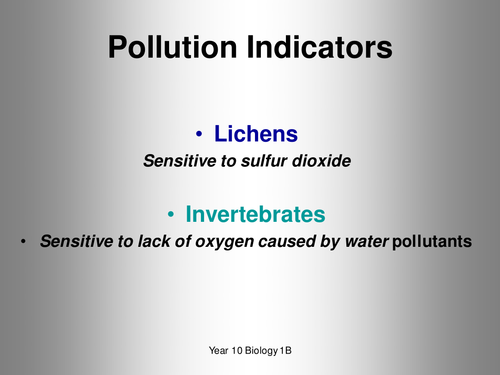 AQA GCSE B1b: Lichens-Pollution Indicator Species