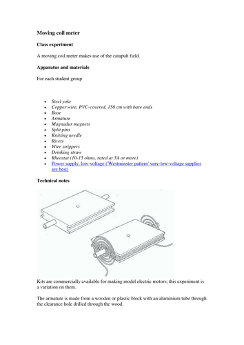 Moving coil meter