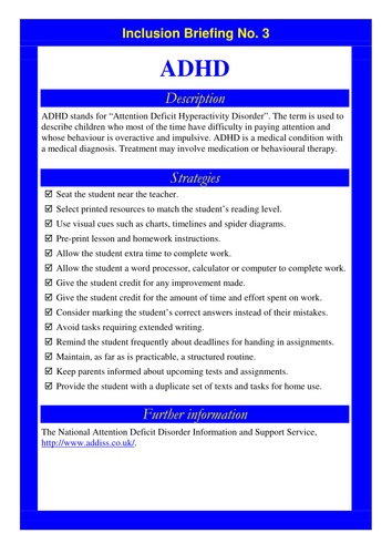 Inclusion Briefing: ADHD