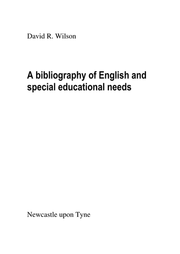 Bibliography of English and SEN
