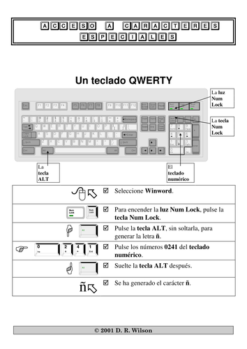 Spanish Keyboard character entry