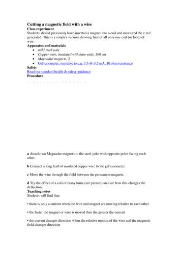 Cutting a magnetic field with a wire