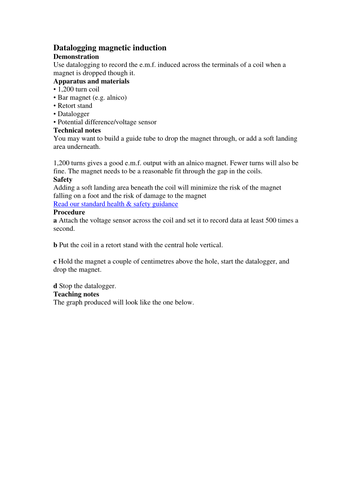 Datalogging magnetic induction