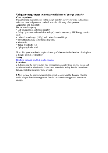 Using an energymeter to measure efficiency of ener