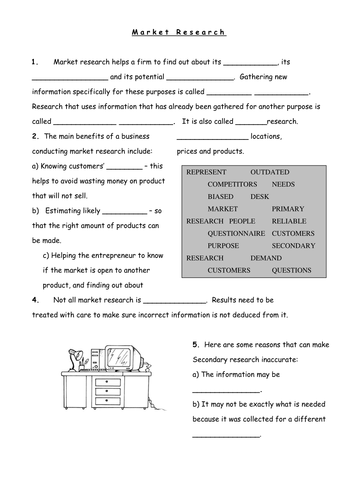 aqa gcse marketing fill in the blank worksheet teaching resources