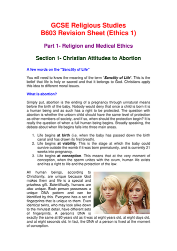 Revision Booklet for OCR unit B603