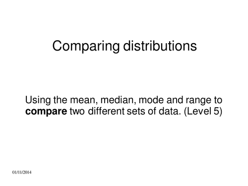 Comparing distributions using averages