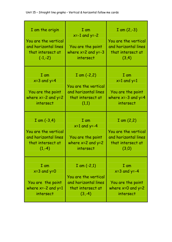 Vertical and Horizontal Line Follow-Me Cards