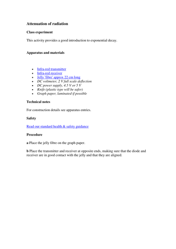 Attenuation of radiation