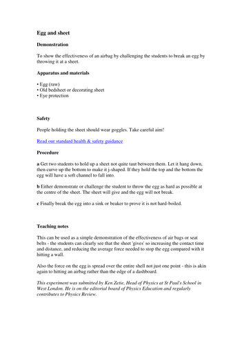 Egg and sheet | Teaching Resources