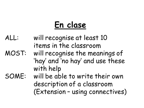 Classroom furniture/objects - En clase