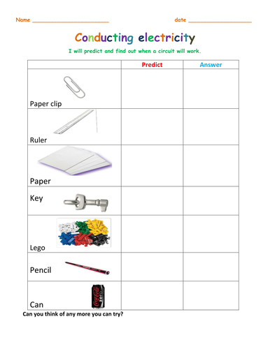 Conducting electricity | Teaching Resources