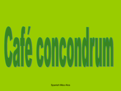 Cafe Spanish Resources - a la cafeteria