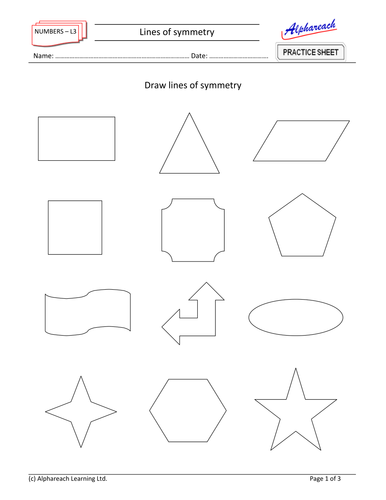 maths lines of symmetry teaching resources