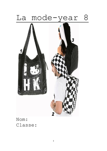 La mode year 8 French
