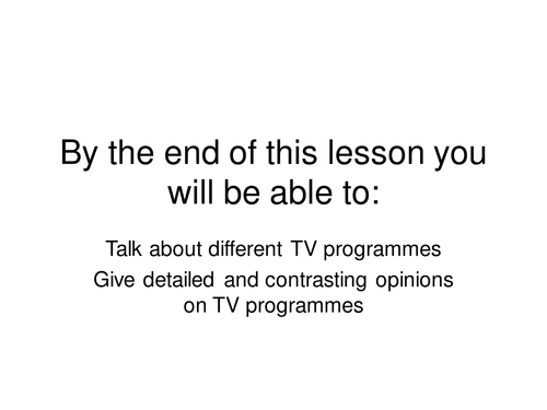 TV shows and opinions