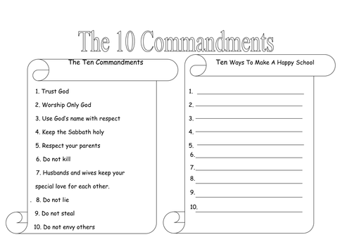 Printables 10 Commandments Worksheet 10 commandments by rhian18 teaching resources tes