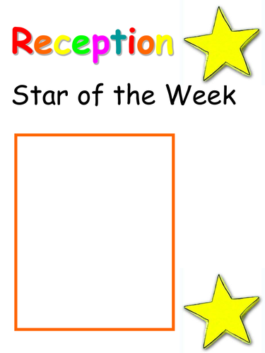 Star of the week chart - EYFS | Teaching Resources