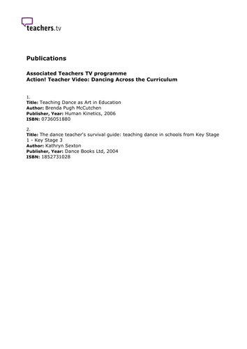 Teachers TV: Dancing Across the Curriculum