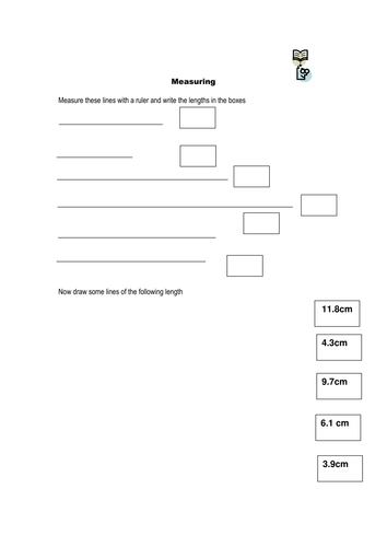 Measuring and Drawing Lines Activity Worksheet