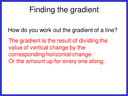 Finding the Gradient PPt Tutorial - KS3 KS4