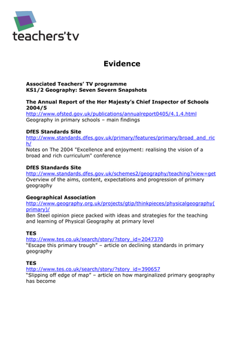 Teachers TV: Seven Severn Snapshots