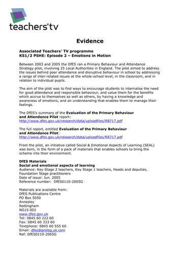 Teachers TV: Emotions in Motion