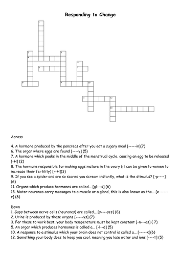 B1a Biology GCSE Revision x-word, dominoes etc.