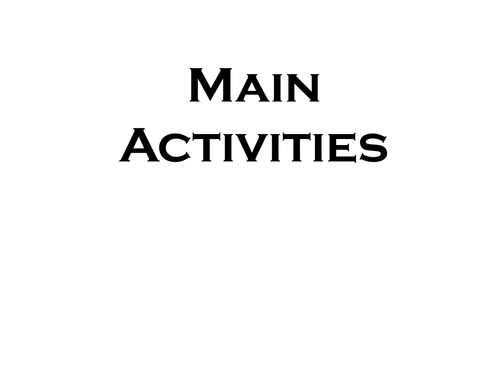 Teaching Activities - Main Activities