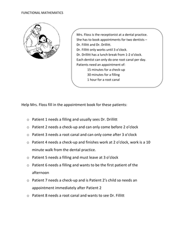 KS3 Functional Maths Task - Mrs. Floss