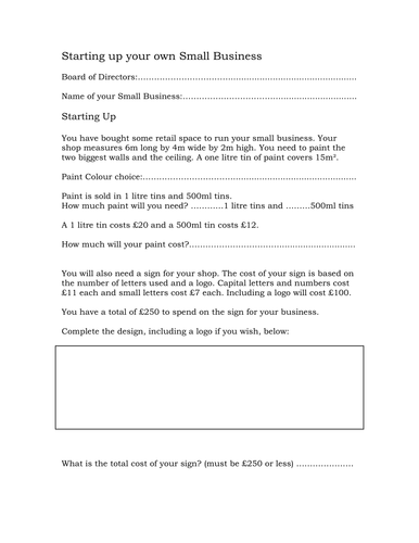 Functional Maths - Small Business