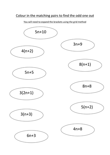 Expanding Brackets Odd One Out