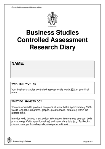 business coursework aqa