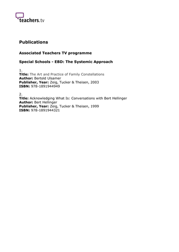 Teachers TV: EBD -The Systemic Approach