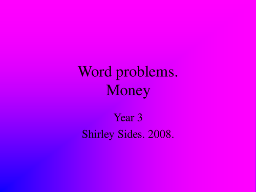 Money word problems
