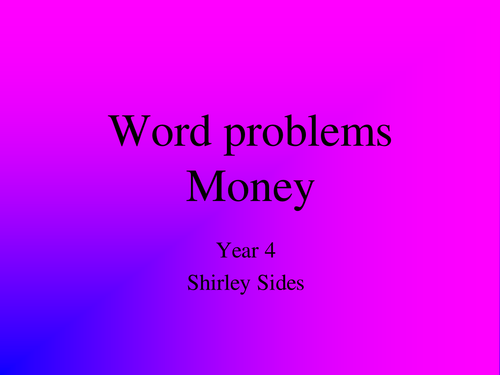 Money word problems