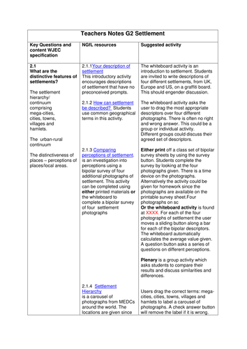 Settlement Change in MEDCs