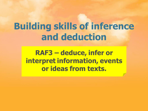 RAF3 – deduce, infer or interpret information  HM