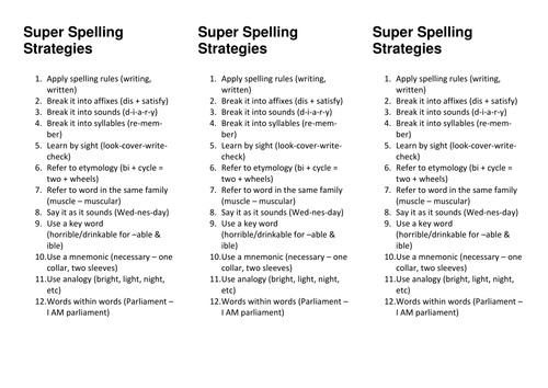 Spelling skills      HM