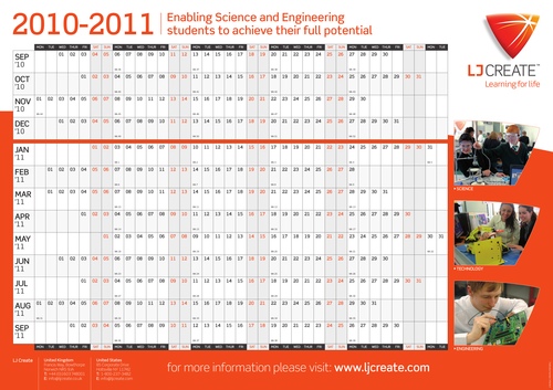 2010/2011 Academic Year Wall Planner