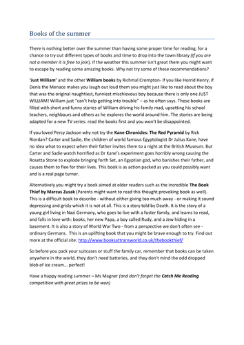 Summer reads for all years  hm