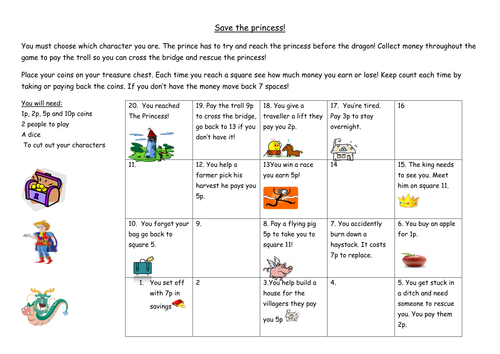 Save the princess board game