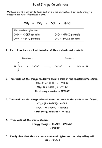 Printables Enthalpy Worksheet bond enthalpy worksheet davezan energy by chemistry teacher teaching resources tes
