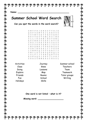 Summer school wordsearch activity   hm