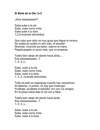 El Baile de la Ola 3 mas 2